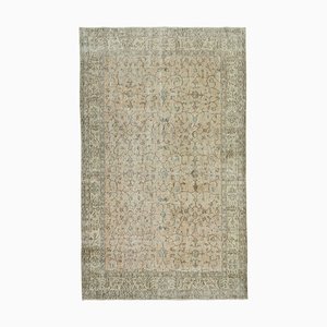 Tappeto vintage antico beige annodato a mano, beige