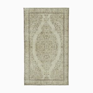 Beige Oriental Contemporary Hand Knotted Vintage Rug