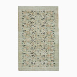 Beige Oriental Antique Hand Knotted Vintage Rug