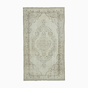 Beige Oriental Wool Hand Knotted Vintage Rug