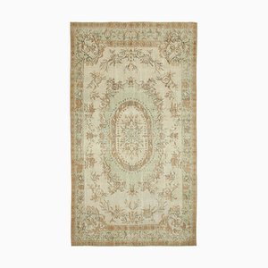 Beige Anatolian  Antique Hand Knotted Vintage Rug