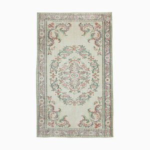 Orientalischer antiker handgeknüpfter Vintage Teppich in Beige