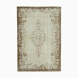 Alfombra vintage oriental beige decorativa tejida a mano