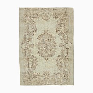 Beige Oriental Traditional Hand Knotted Vintage Rug