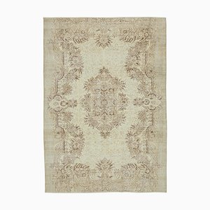 Tappeto vintage tradizionale beige annodato a mano, beige