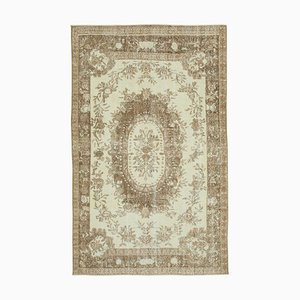 Tappeto vintage fatto a mano in lana beige, Turchia