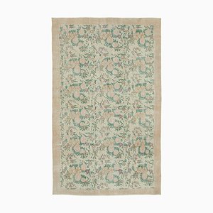 Niedriger Anatolischer Niedriger Floraler Handgeknüpfter Vintage Teppich
