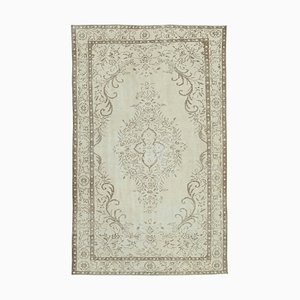 Beige Anatolischer Dekorativer Handgeknüpfter Vintage Teppich