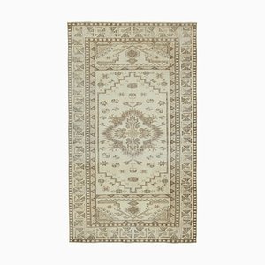 Tappeto vintage antico beige annodato a mano, beige