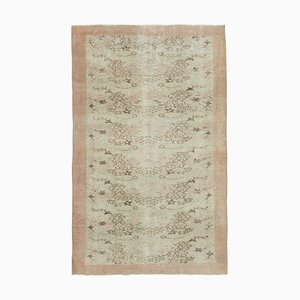 Tappeto vintage decorativo beige annodato a mano, beige