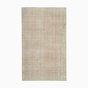 Alfombra vintage oriental beige pintada a mano