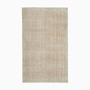 Beige Oriental Contemporary Hand Knotted Vintage Rug