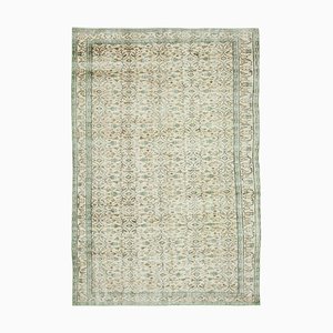 Beige Turkish Contemporary Handmade Vintage Carpet