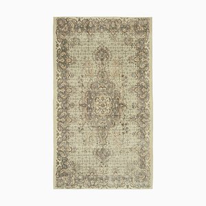 Beige Oriental Contemporary Hand Knotted Vintage Rug