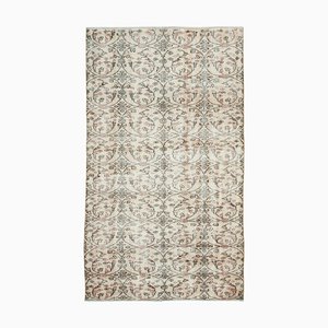 Tapis Beige Oriental Traditionnel Noué à la Main Vintage