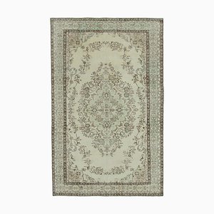 Beige Anatolian  Antique Hand Knotted Vintage Rug