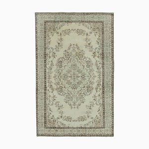 Tapis Anatolien Beige Antique Tissé à la Main Vintage Beige