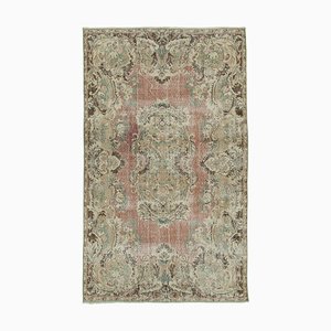 Tapis Anatolien Beige Antique Tissé à la Main Vintage Beige