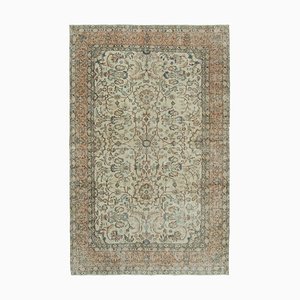 Orientalischer antiker handgeknüpfter Vintage Teppich in Beige