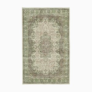 Tappeto vintage fatto a mano in lana beige, Turchia