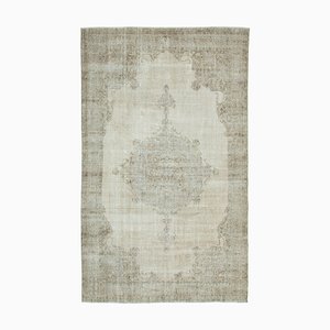 Beige Oriental Wool Hand Knotted Large Vintage Rug