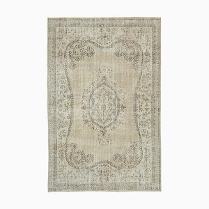 Vintage Anatolian Beige Hand Knotted Rug