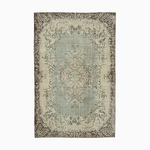 Beige Oriental Traditional Hand Knotted Large Vintage Rug