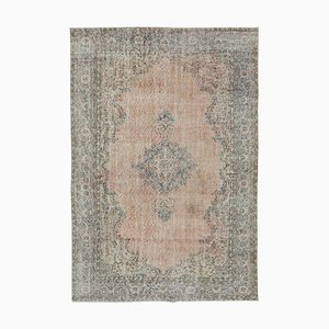 Beige Turkish Contemporary Handmade Large Vintage Rug