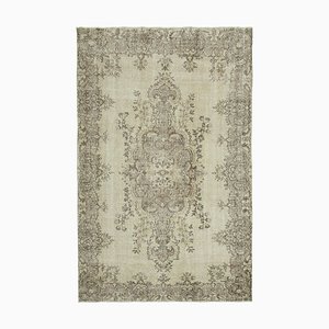 Tappeto vintage anatolico tradizionale annodato a mano, beige