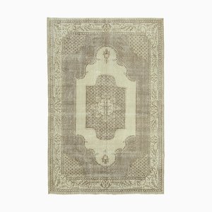 Tapis Oriental Vintage Noué à la Main Beige Grand Tapis Vintage