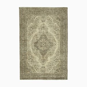 Alfombra vintage oriental oriental beige tejida a mano