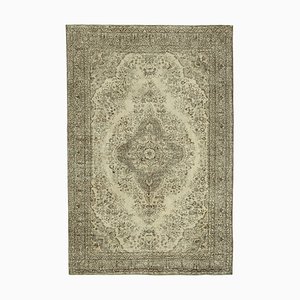 Beige Oriental Traditional Hand Knotted Large Vintage Rug