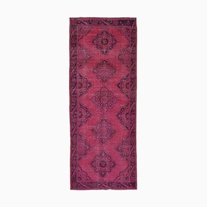 Fuchsia Turkish Antique Handmade Overdyed Runner Rug