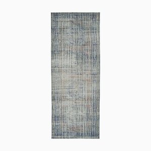 Tapis de Couloir Vintage Fait Main Bleu, Turquie