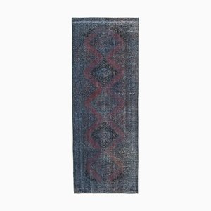 Purple Turkish Wool Handmade Overdyed Runner Rug