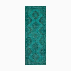 Turquoise Turquoise Traditional Handgemachter Überfärbter Teppich