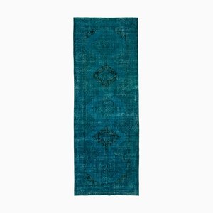 Tapis de Couloir Oriental Turquoise Antique Noué à la Main