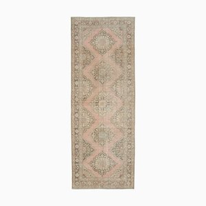 Tappeto Anatolian antico con tappezzeria vintage color beige a mano