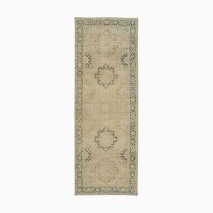 Beige Anatolian  Contemporary Hand Knotted Vintage Runner Rug