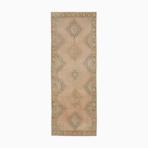 Beige Turkish Antique Handmade Vintage Runner Rug