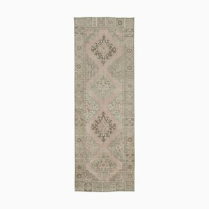 Beige Anatolian  Decorative Hand Knotted Vintage Runner Rug