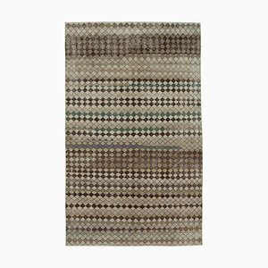 Alfombra oriental vintage de lana beige hecha a mano