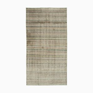 Orientalischer Handgeknüpfter Beiger Vintage Teppich aus Wolle