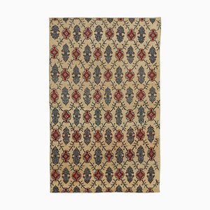 Tapis Anatolian Jaune Fait Main Vintage en Laine