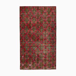 Oriental Red Hand Knotted Wool Vintage Rug