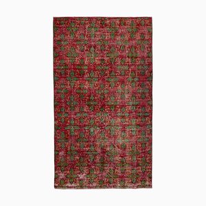 Tapis Oriental en Laine Fait Main Rouge Vintage