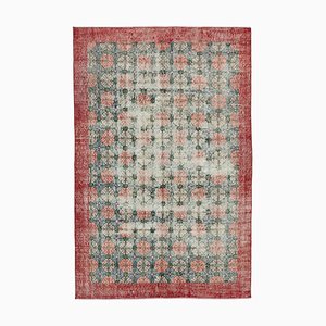 Oriental Red Handmade Wool Vintage Rug