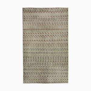 Tapis Oriental Beige Tissé à la Main Vintage en Laine