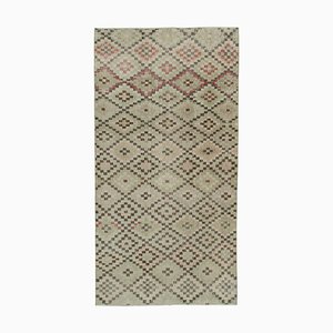 Tapis Oriental Beige Tissé à la Main Vintage en Laine