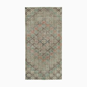 Orientalischer Brauner Handgeknüpfter Vintage Teppich aus Wolle